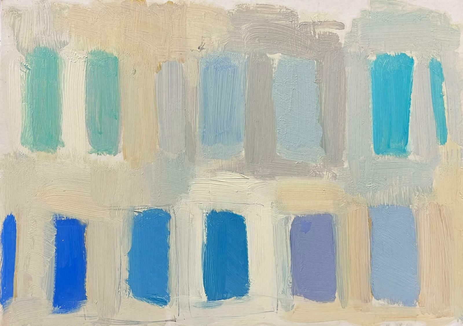Elisabeth Hahn20th Century German Modernist Oil Painting Blue Shades Window Abstract20th Century