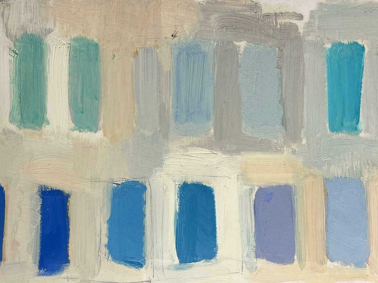 Elisabeth Hahn20th Century German Modernist Oil Painting Blue Shades Window Abstract20th Century photo for sale