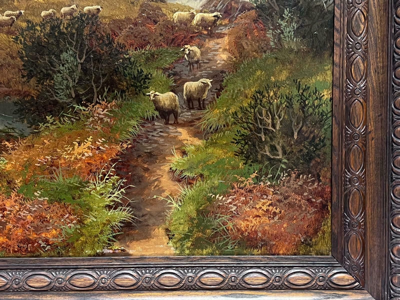 photo furniture Scottish Victorianlarge Victorian Scottish Oil Painting Glencoe Mountains With Shepherd & Sheep