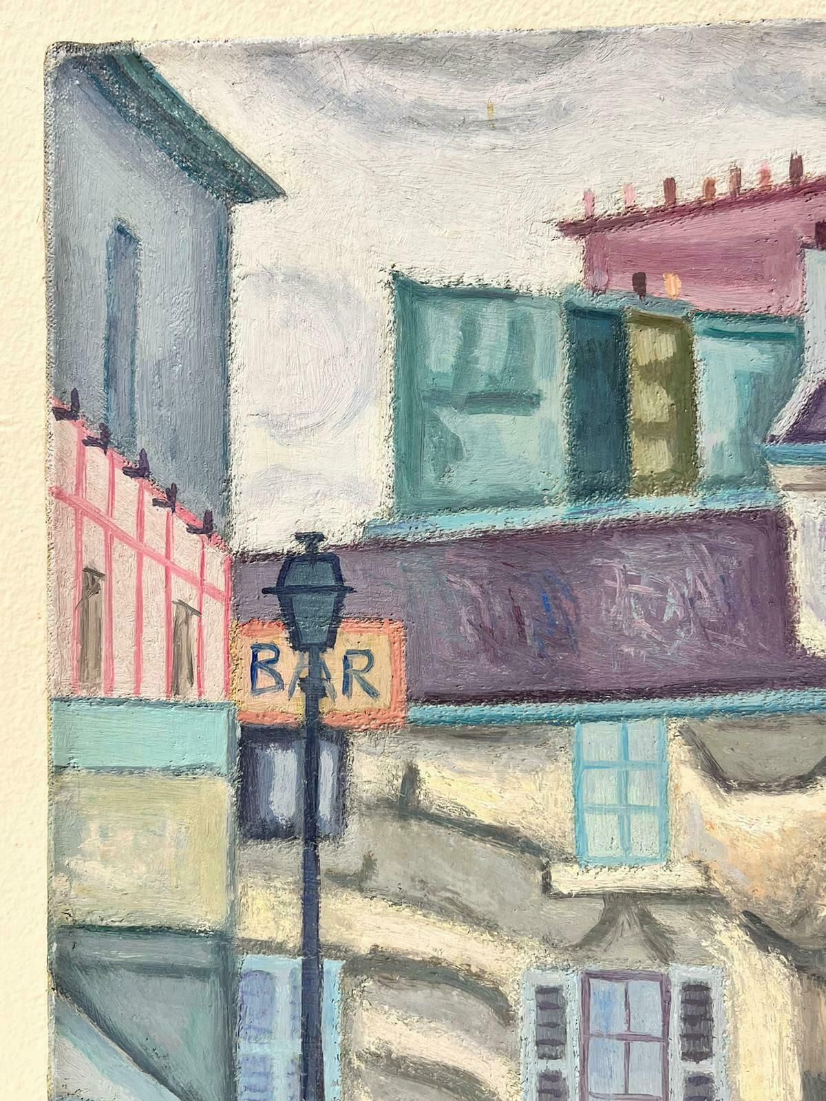 French Schoolback Streets Of Paris Signed French Modernist Oil Painting 20th Century photo Art