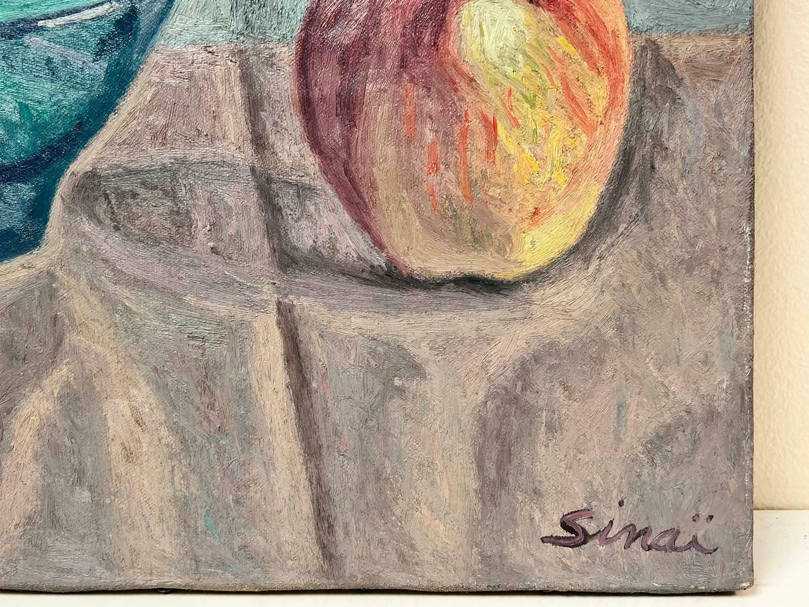French Schoollate 20th Century French Post Impressionist Signed Oil Still Life Apple & Bowl photo for sale
