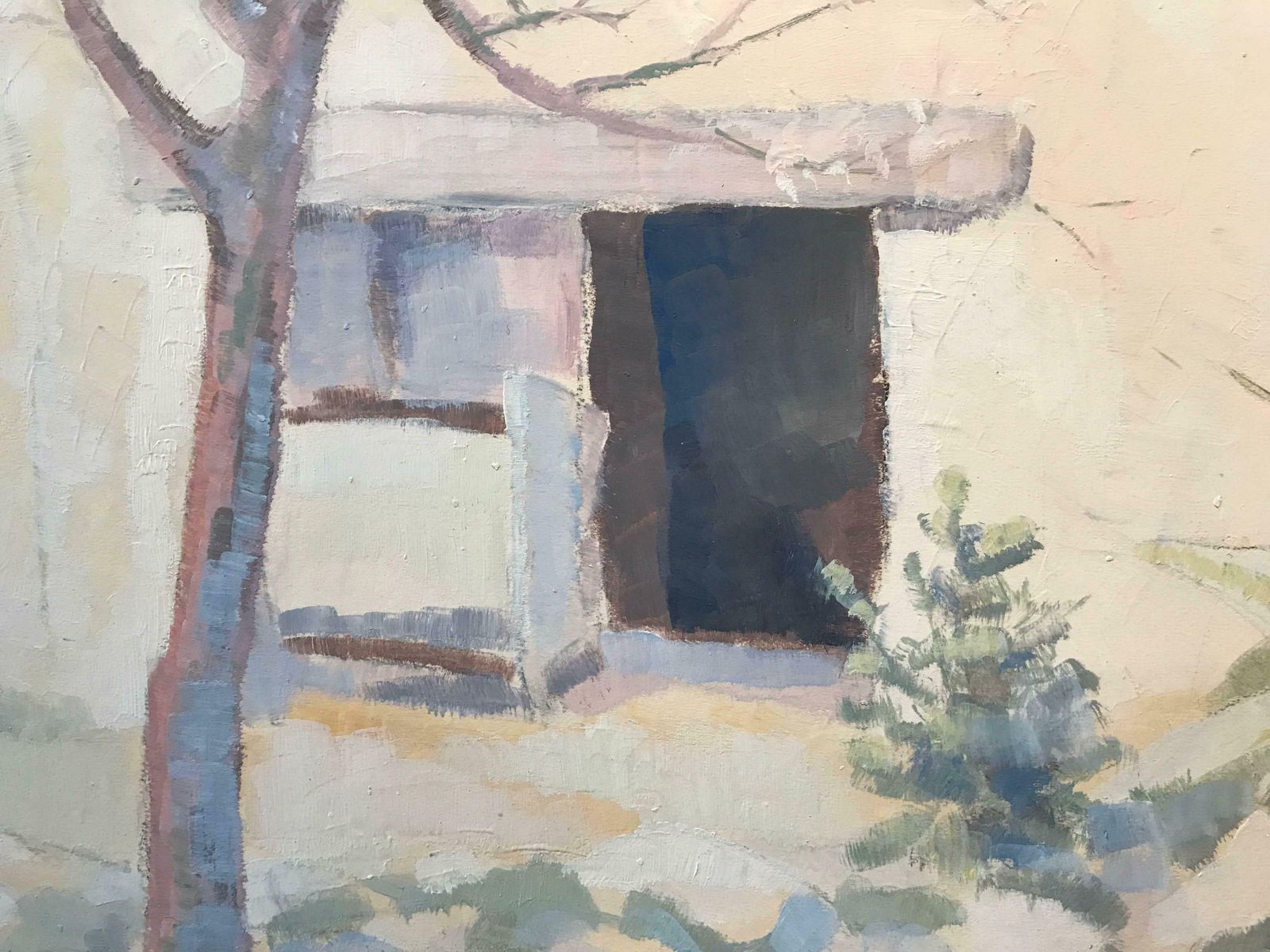 Unknown1960's French Oil Painting Provencal Farm House Signed Oil Paintingc. 1960's photo Art