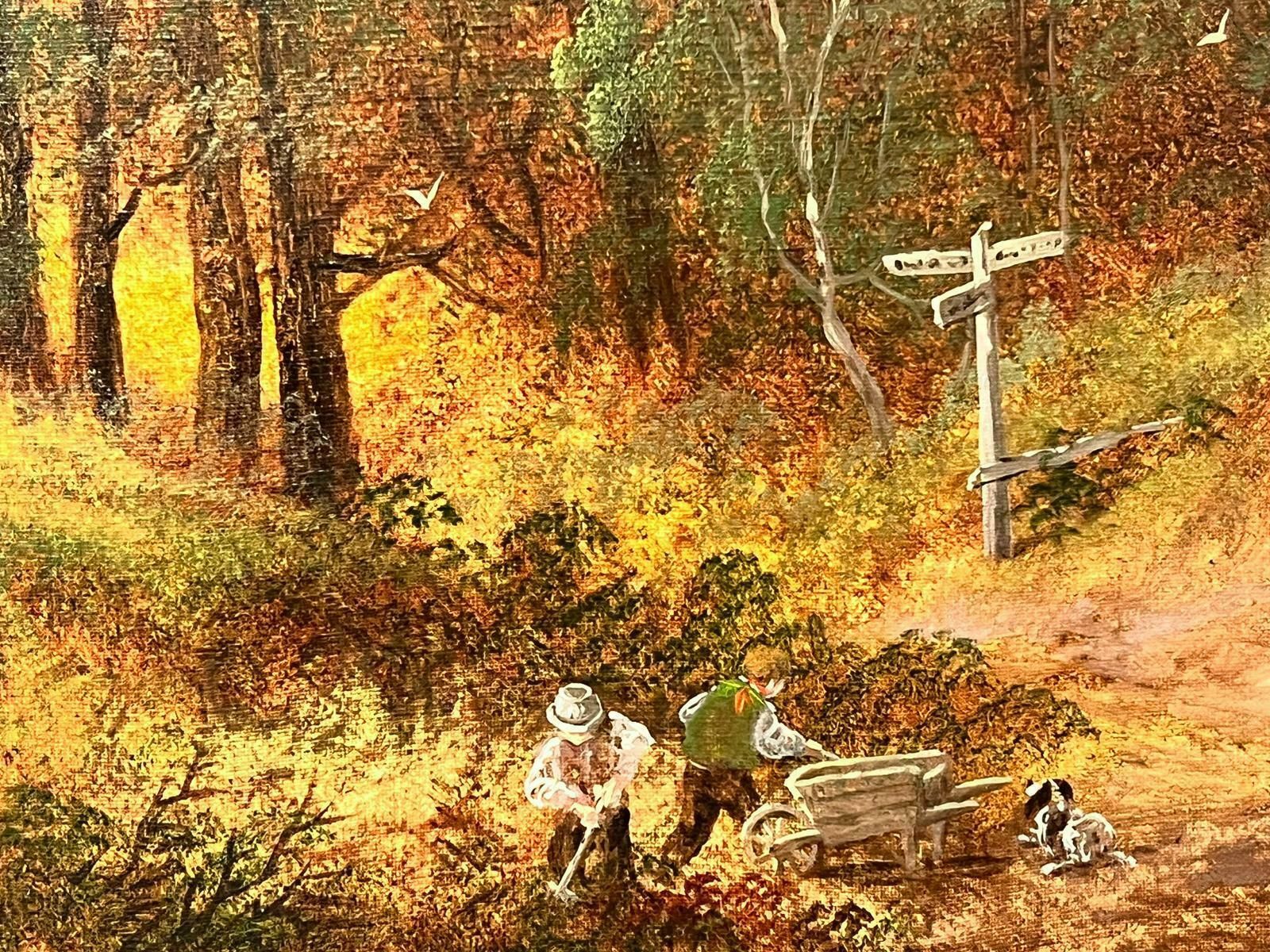 Andrew Grant Curtistraditional English Oil Painting Rural Workers By Lake In Landscape photo Art