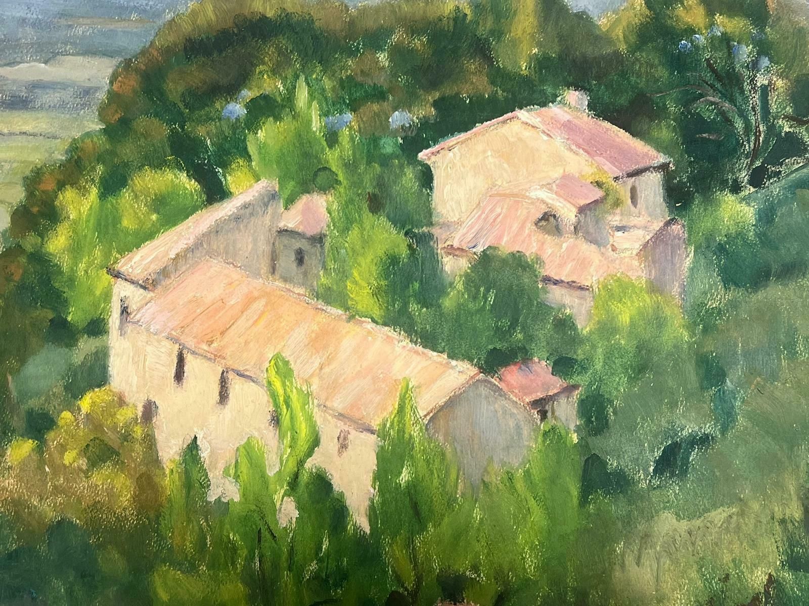 Louise Alix1930's French Oil Painting Chateau In The Summer Green Tree Landscape 1930's photo furniture