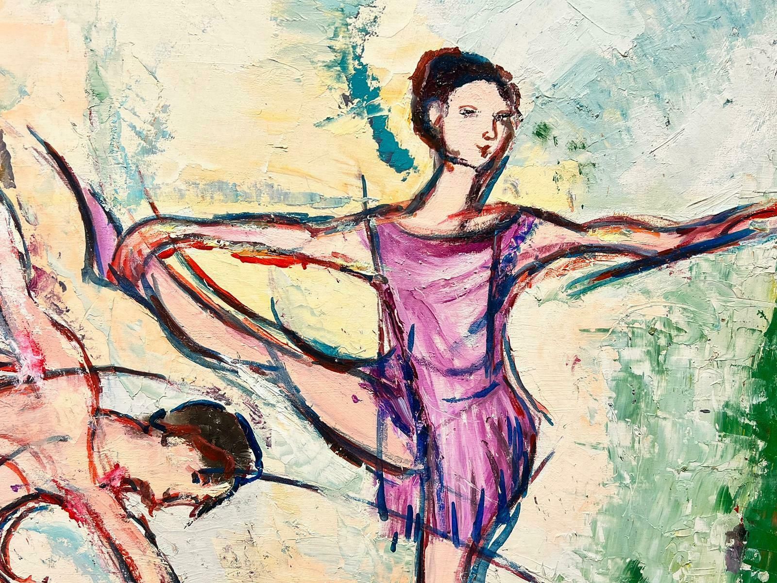 Maria Tort Xiraularge Spanish Expressive Oil Painting Ballerina Dancers Stretching photo Art