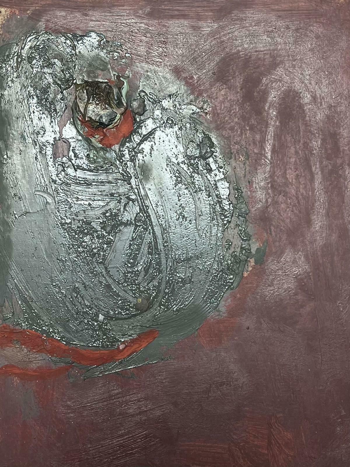 Elisabeth Hahn20th Century German Modernist Oil Painting Dark Grey And Red Abstract20th Century photo furniture