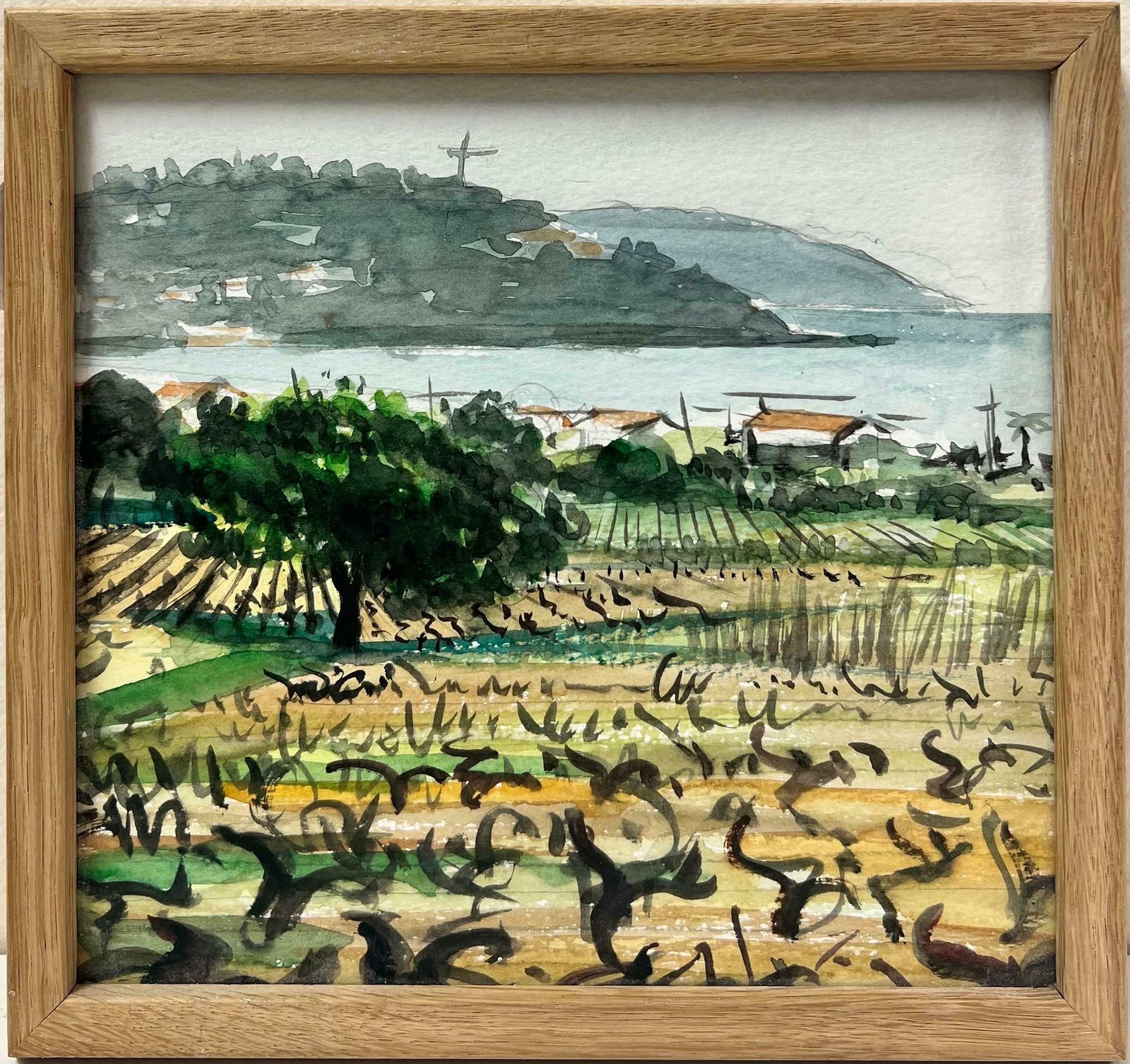 French Schoolvineyards Overlooking The Mediterranean Seas Coastline French Impressionist photo furniture