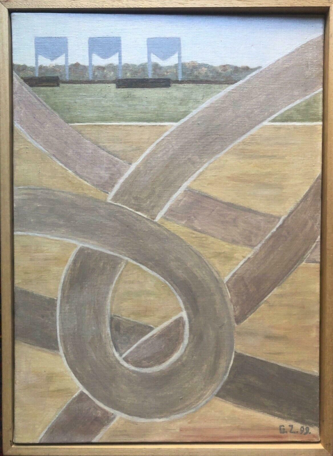 Genevieve Zondervan (1922 2013)genevieve Zondervan (1922 2013) Signed French Surrealist Oil Painting   Framedc. 1990's