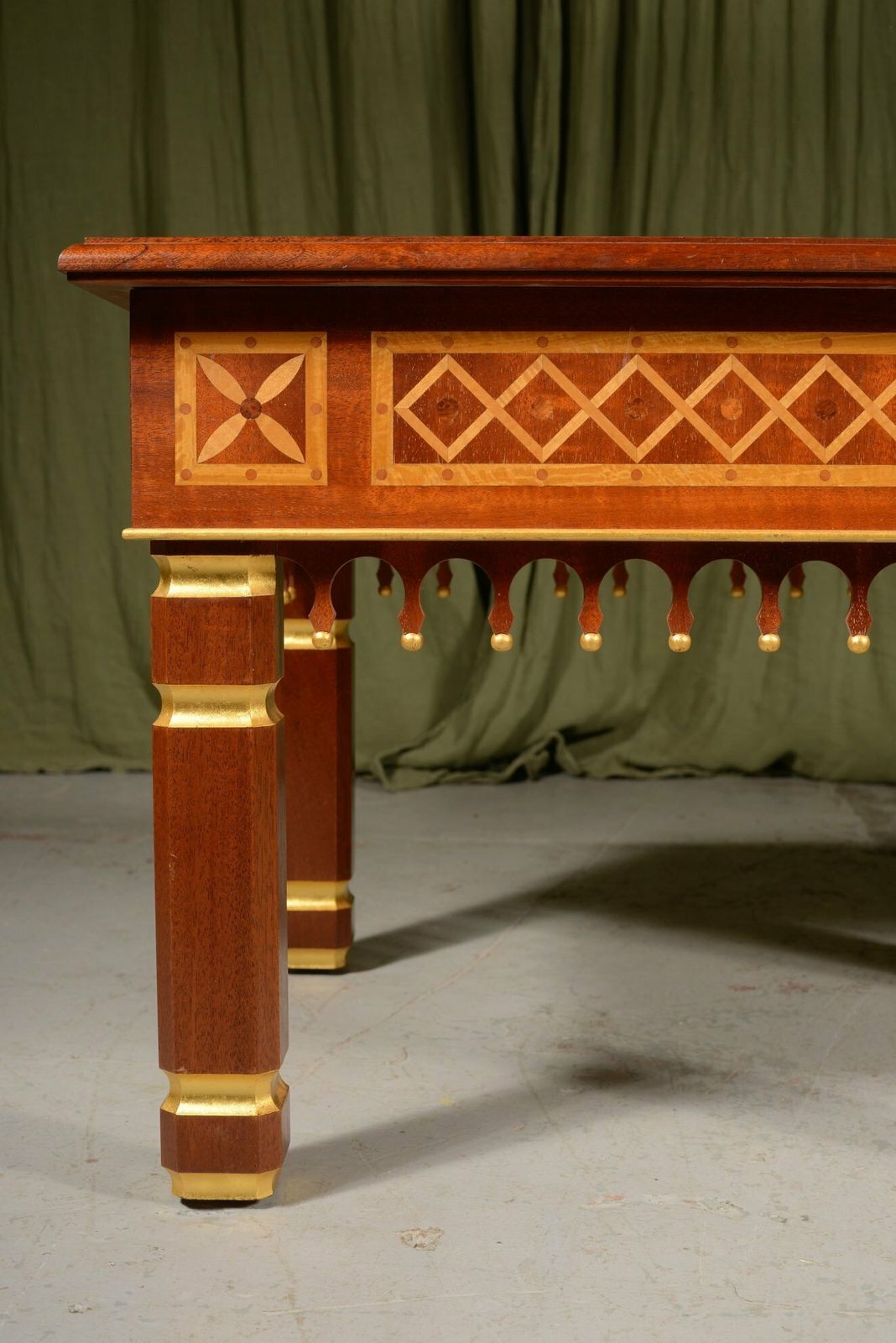 A Pair Of Moorish Style Marquetry And Parcel Gilt Occasional Tables   C.1990 photo Furniture