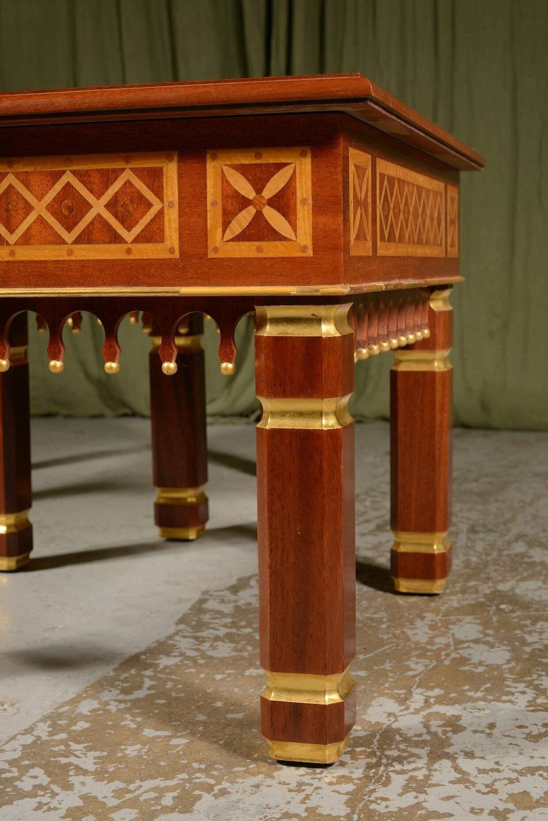 A Pair Of Moorish Style Marquetry And Parcel Gilt Occasional Tables   C.1990 photo vinterior
