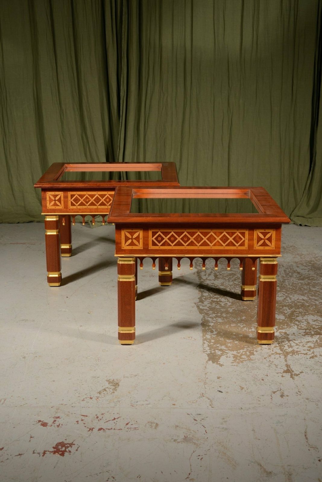 A Pair Of Moorish Style Marquetry And Parcel Gilt Occasional Tables   C.1990 photo buy