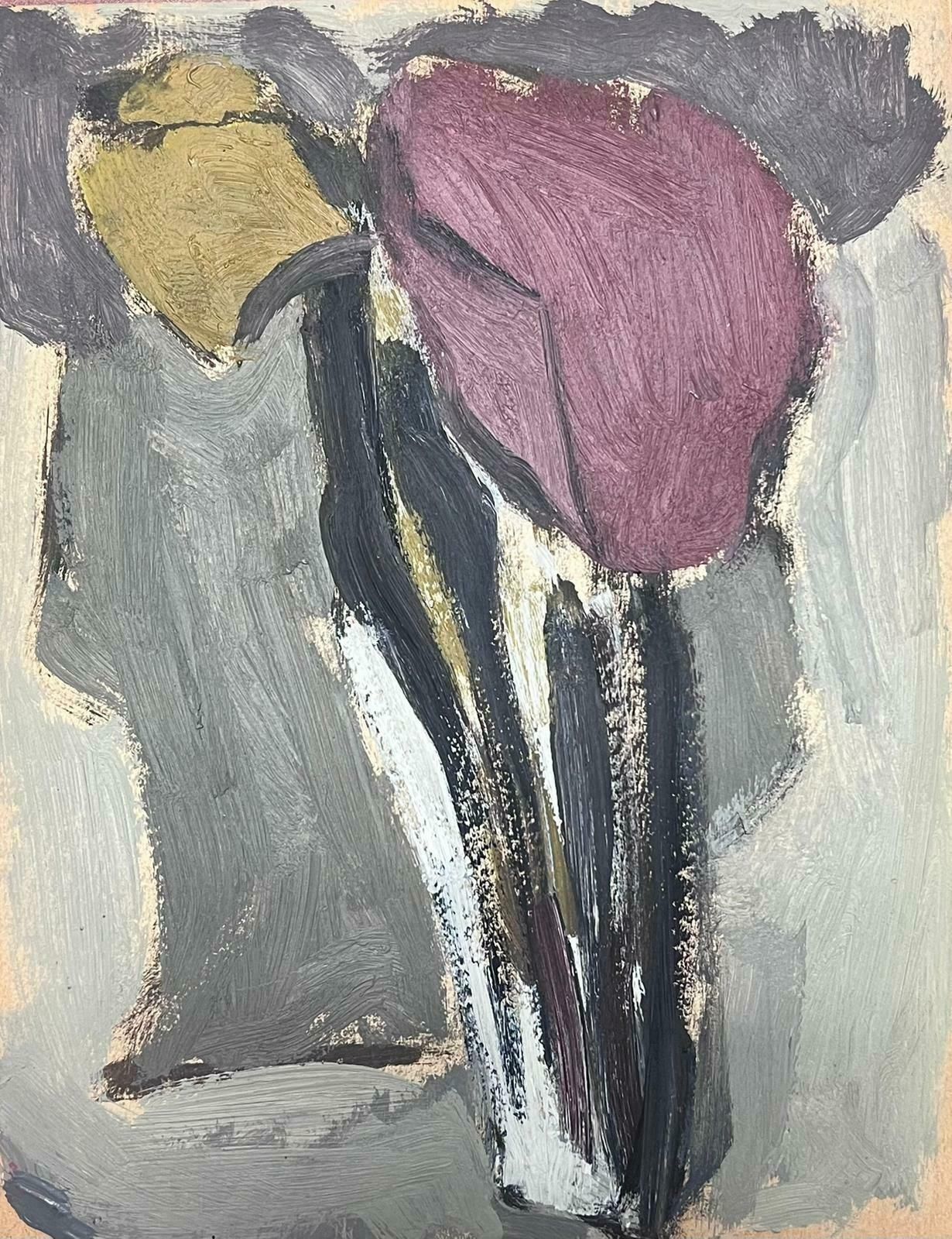 Elisabeth Hahn20th Century German Modernist Oil Painting Tall Abstract Trees20th Century