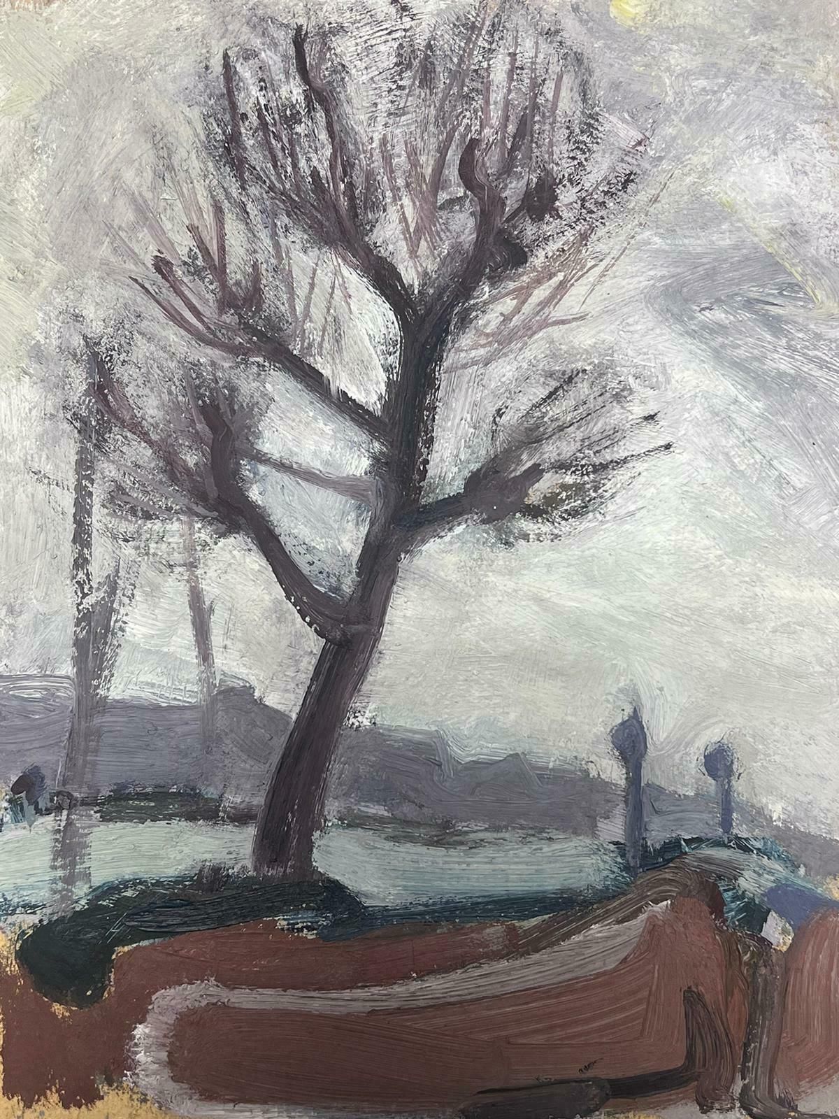 Elisabeth Hahn20th Century German Modernist Oil Painting Purple Winter Tree20th Century photo furniture