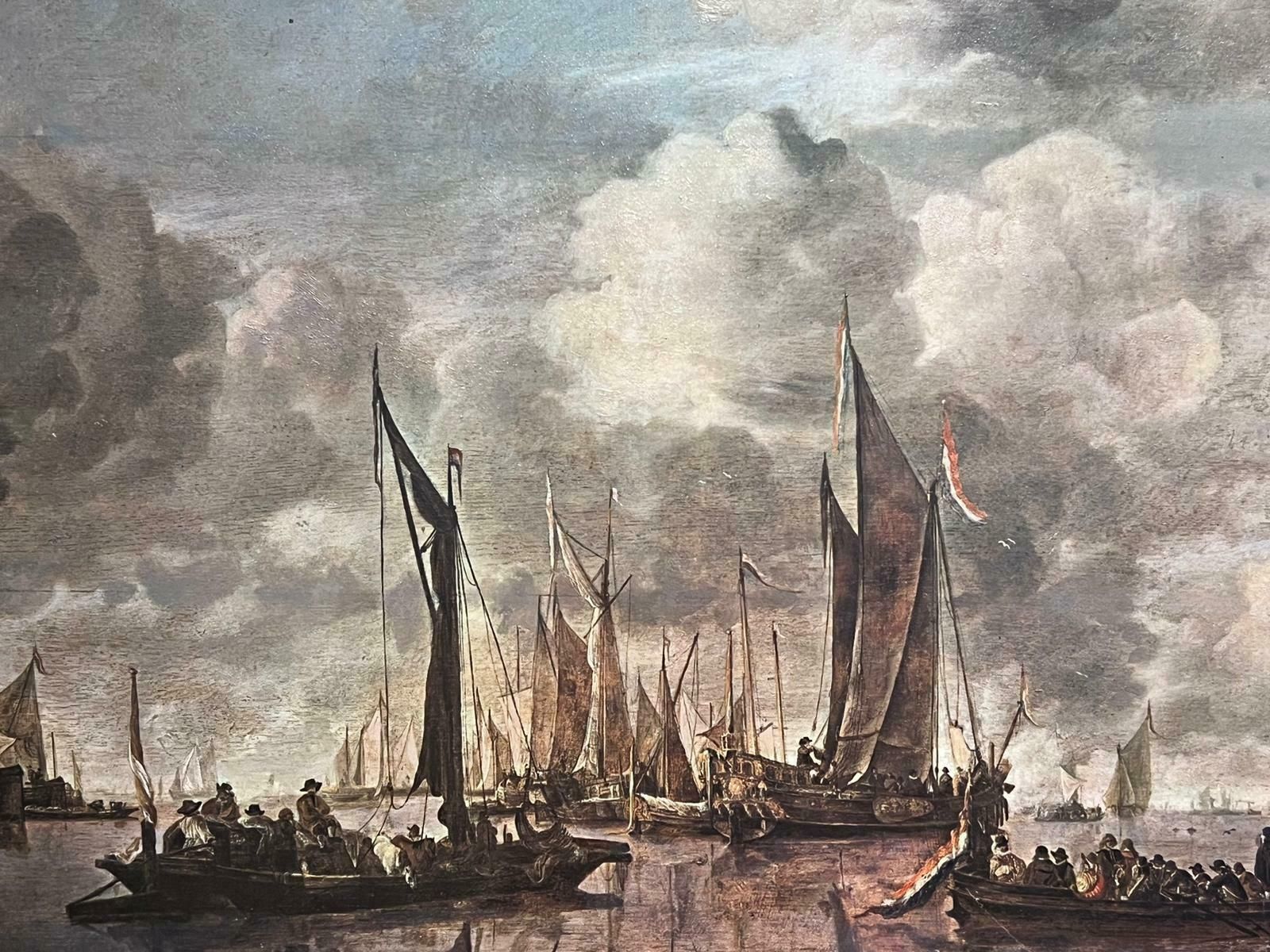 Dutch/ Flemishvery Large Marine Shipping Scene Impressive Statement Piece photo vintage