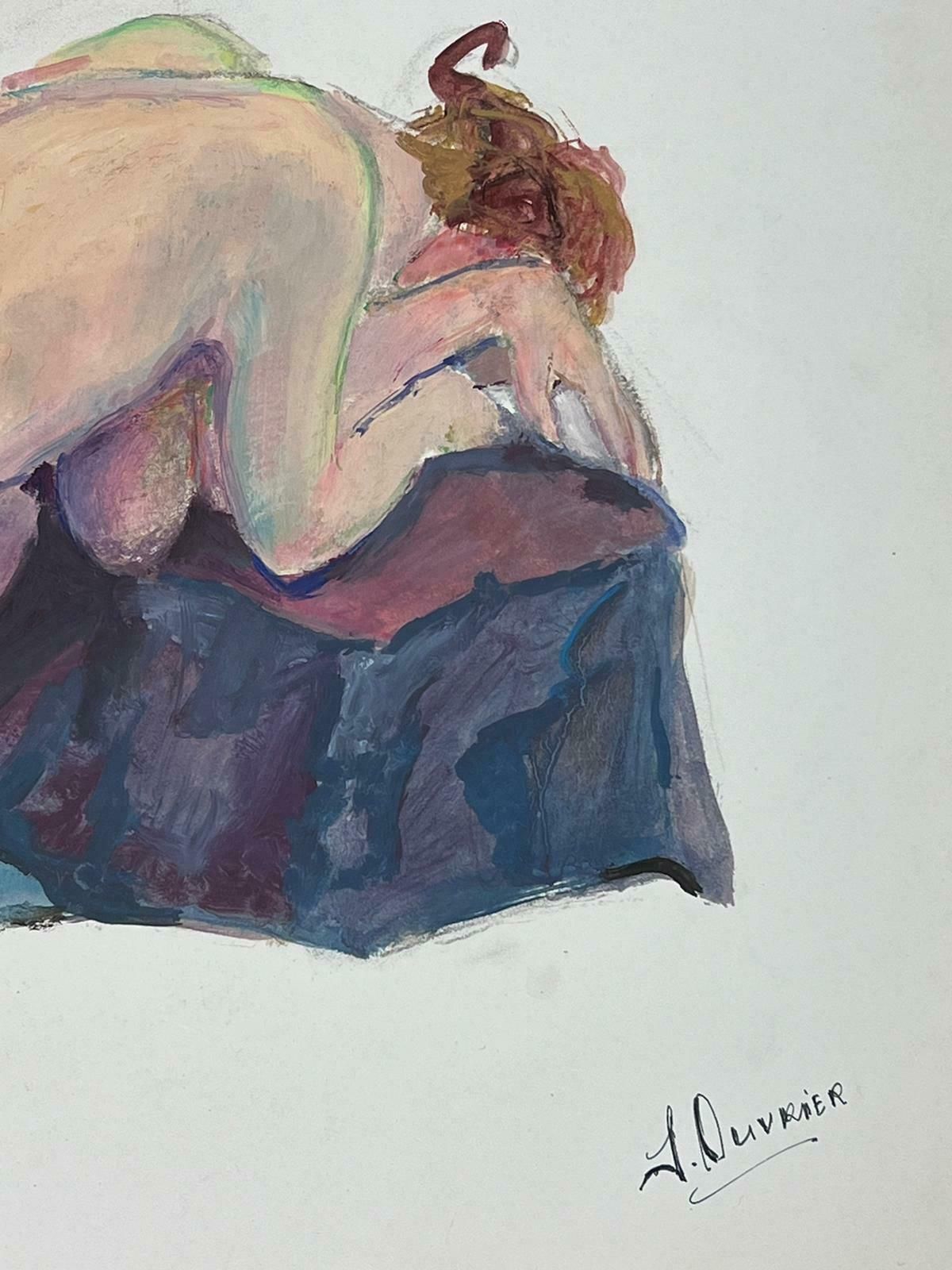 French Modernistlying Nude Lady Model 1970's French Modernist Painting Provence Collection1970's photo for sale