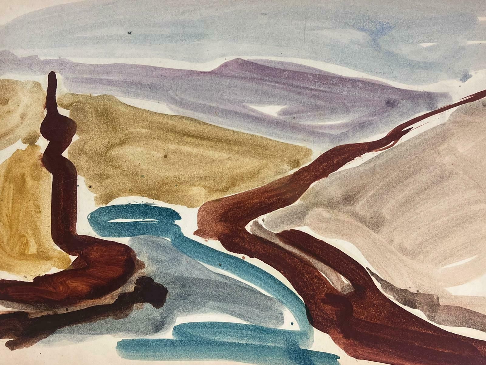 Elisabeth Hahn20th Century German Modernist Watercolour Painting Abstract Sea Scape Landscape 20th Century photo furniture