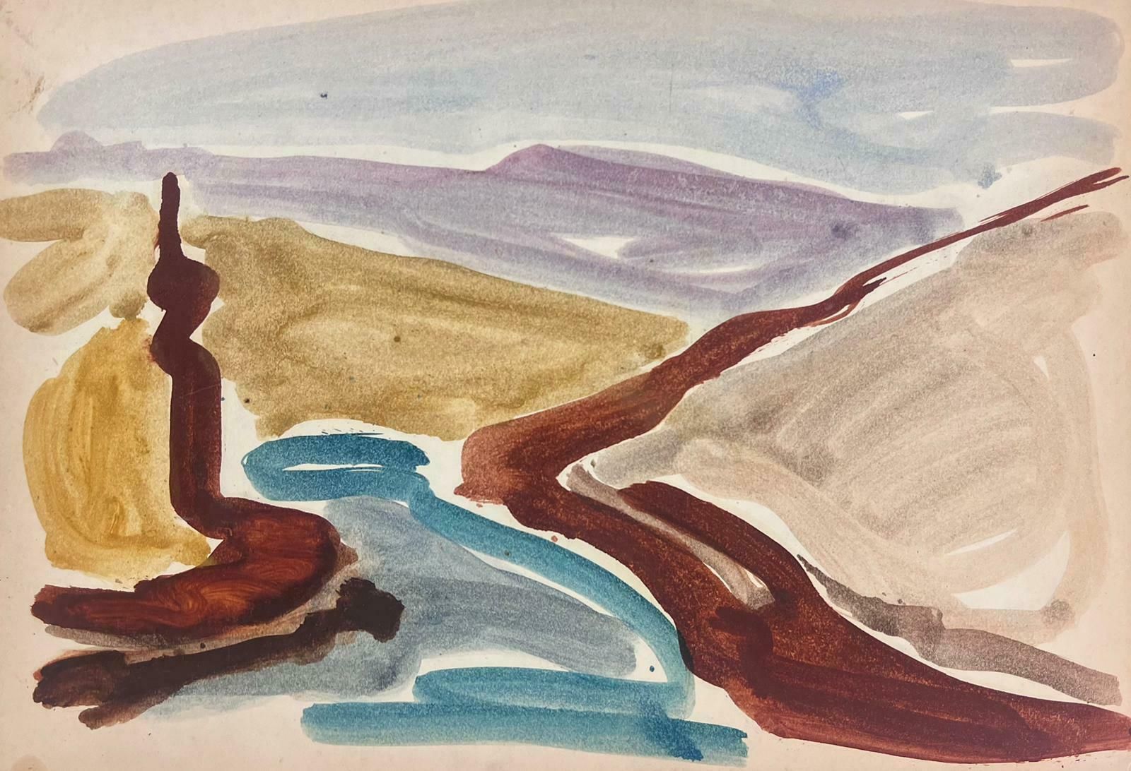 Elisabeth Hahn20th Century German Modernist Watercolour Painting Abstract Sea Scape Landscape 20th Century photo for sale