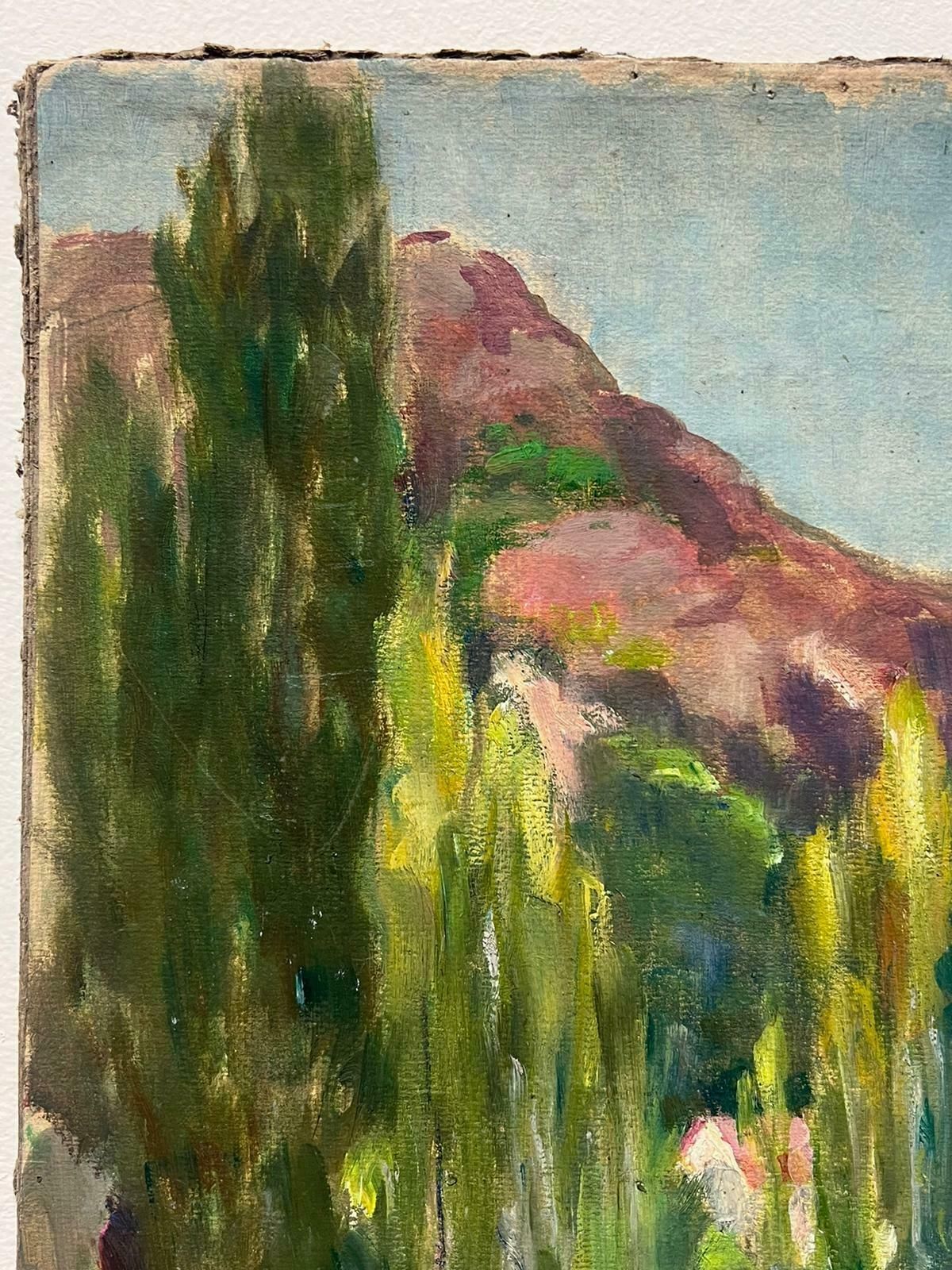 Louise Alixfrench Impressionist Oil Painting Provence Tall Tree Pathway 1940's photo furniture