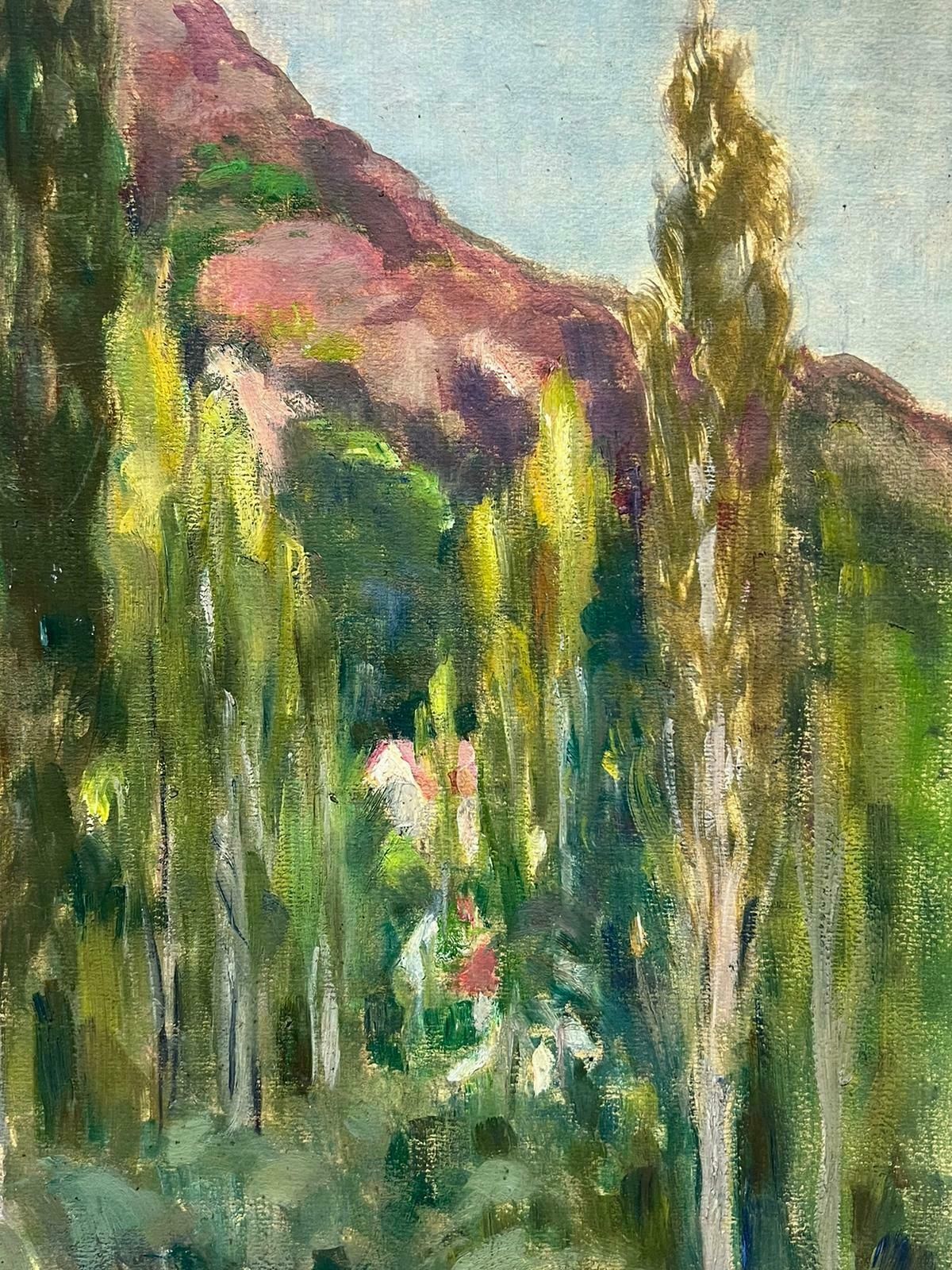 Louise Alixfrench Impressionist Oil Painting Provence Tall Tree Pathway 1940's photo Art
