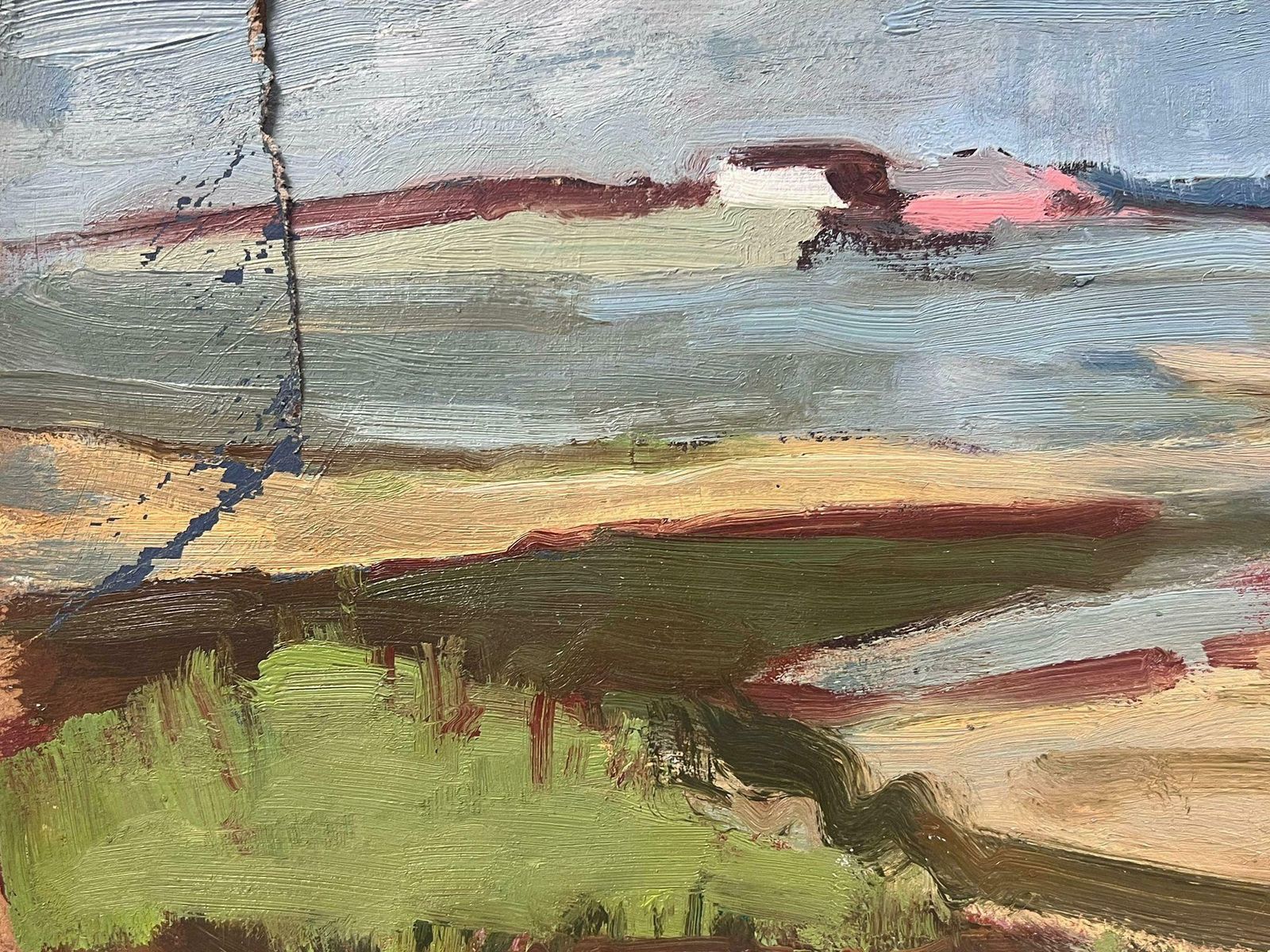 Elisabeth Hahn20th Century German Modernist Oil Painting High Tide Beach Landscape20th Century photo Art