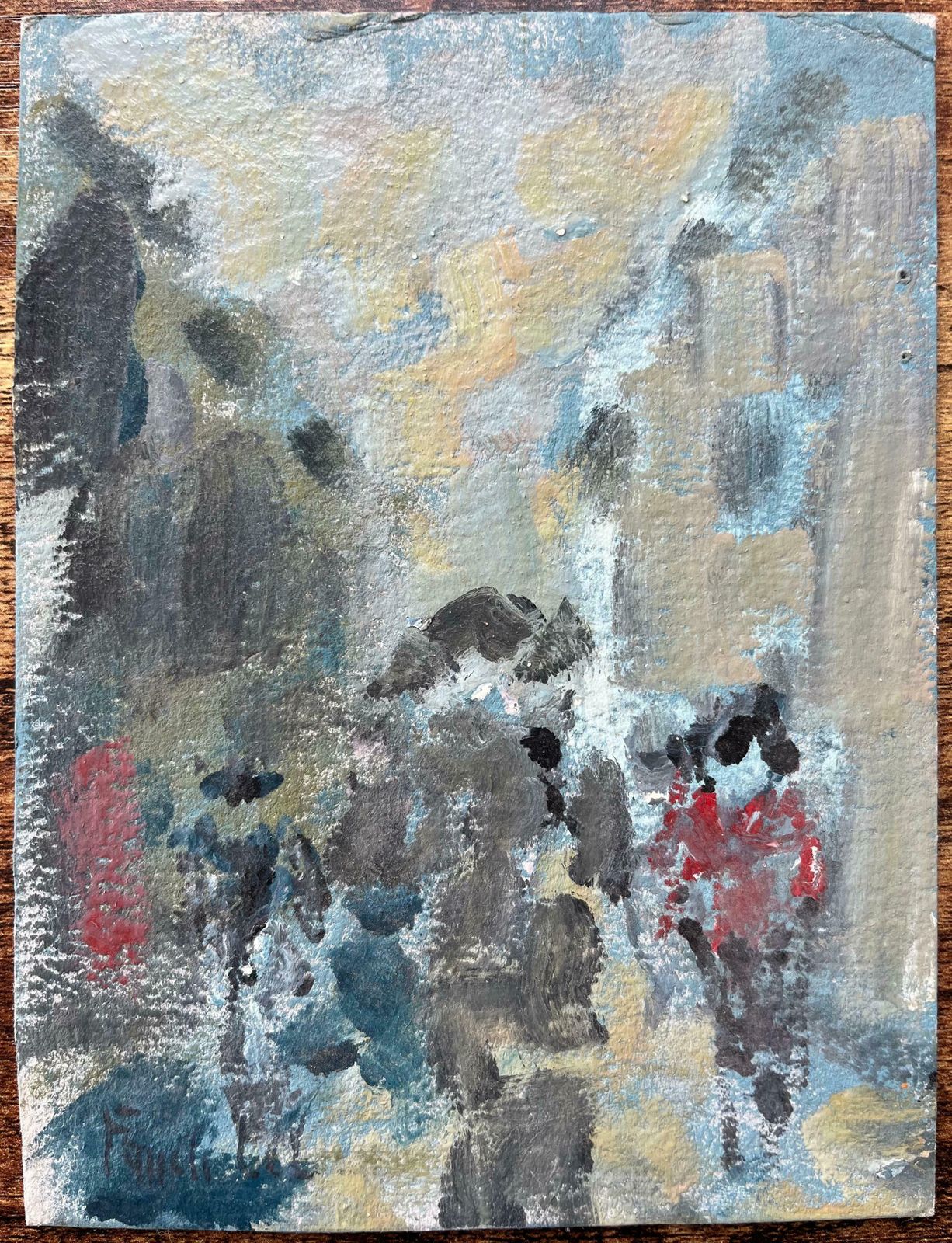 Fanch Lelfrench Impressionist Oil Painting Of A Street Scene With Figures20th Century photo furniture