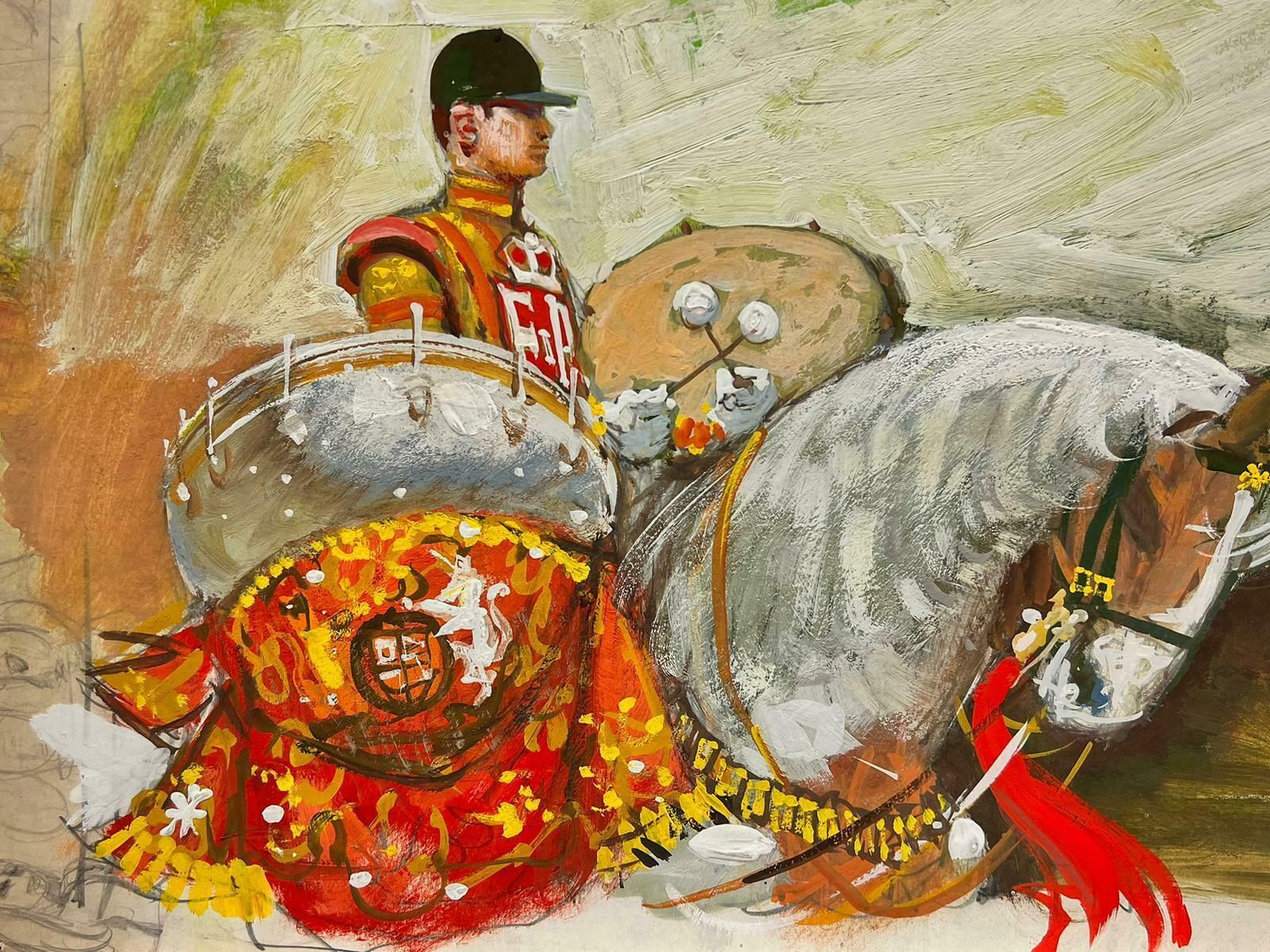 Frank Duffieldthe Cavalry Drummer On Horseback British Mid 20th Century Impressionist Paintingc.1950's photo furniture