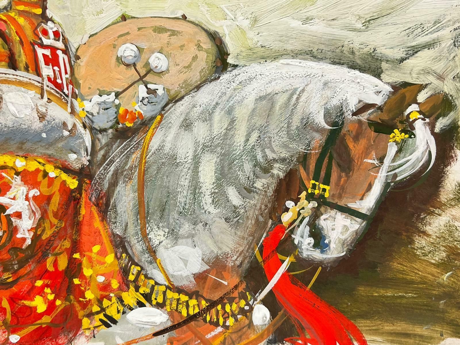 Frank Duffieldthe Cavalry Drummer On Horseback British Mid 20th Century Impressionist Paintingc.1950's photo for sale