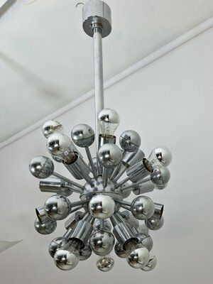 Sputnik Lamp In Chrome Plated Steel, 1970s
