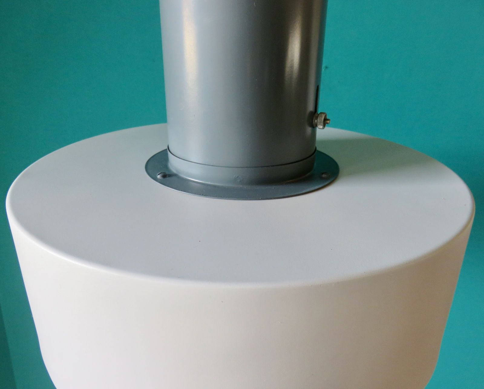 Large Industrial Pendant Light In Anthracite And White Lacquered Metal. Denmark 1960 photo buy