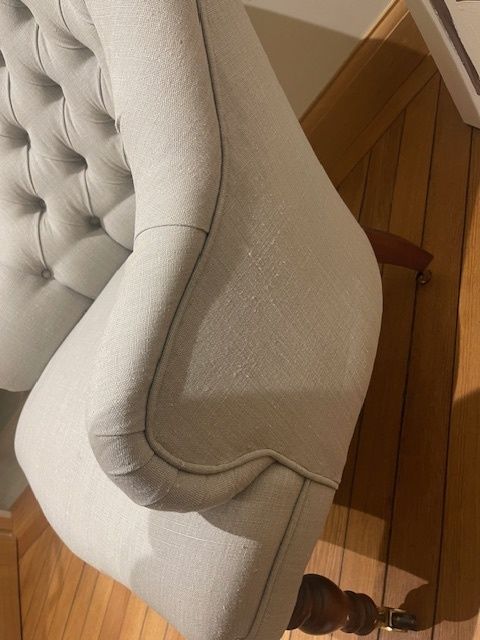 Grey Armchair With Linen Fabric photo for sale