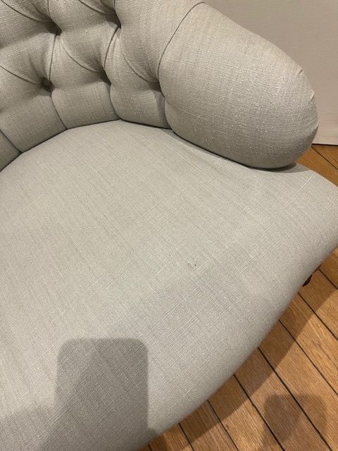 Grey Armchair With Linen Fabric photo Furniture