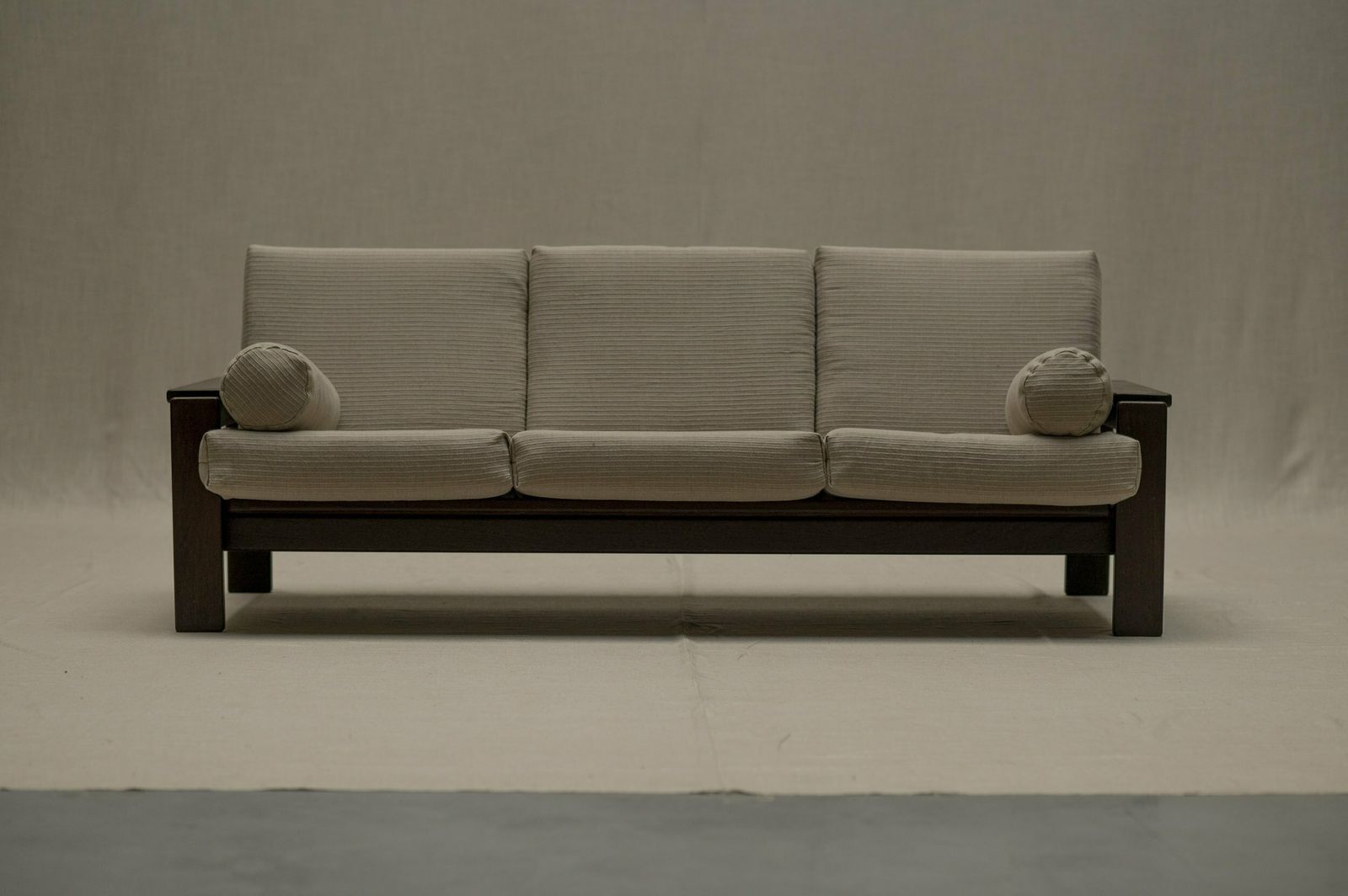 Mid Century Wengé Three Seat Sofa photo Furniture