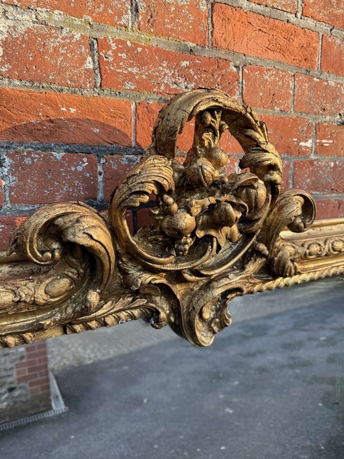 A Spectacular Large Antique English 19th C Arched Top Gilt Mirror. photo 1795.0