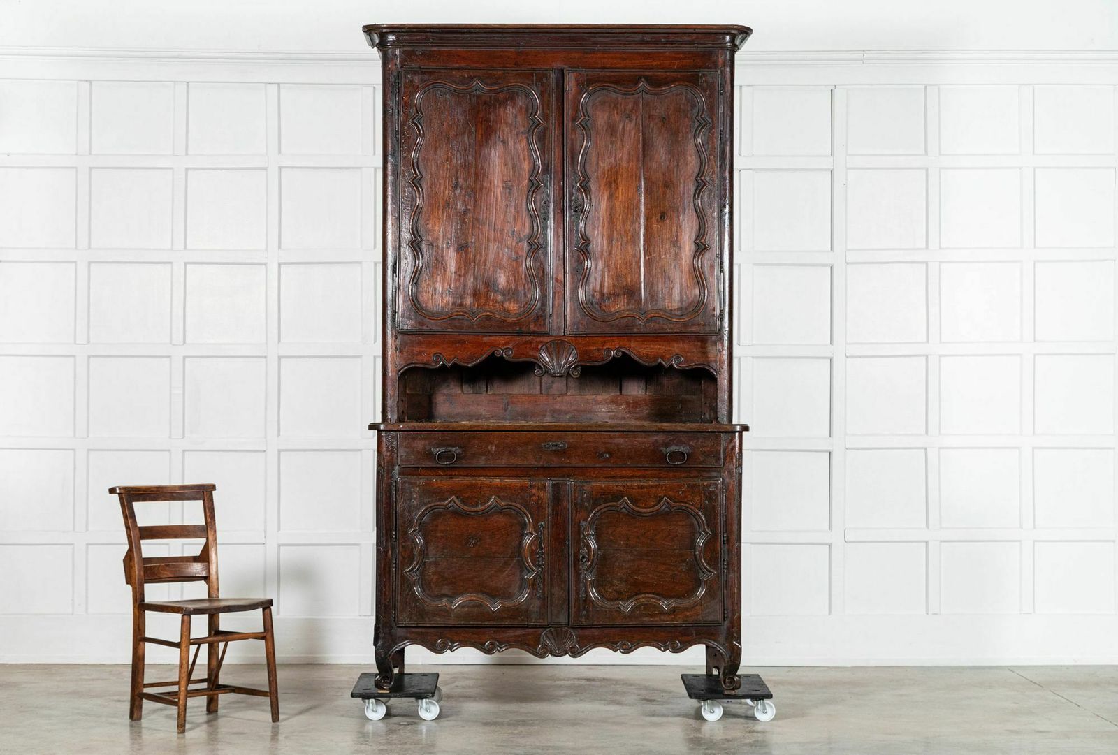 Large 19thc French Oak & Chestnut Buffet Deux Corps photo Furniture