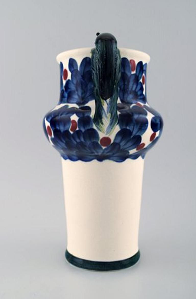 Aluminia, Copenhagen, Rare Snail Vase, Hand Painted With Snails And Floral Motif photo furniture