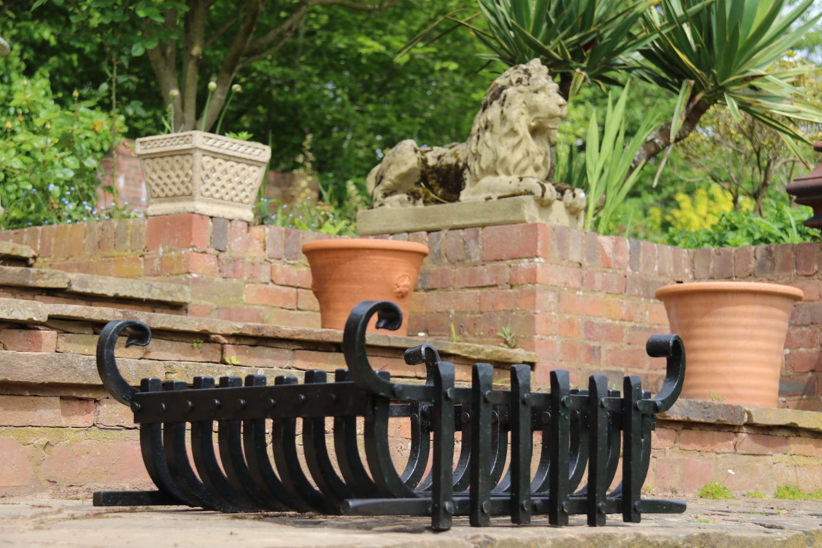 photo furniture A Wrought Iron Arts And Crafts Fire Basket Of Medieval Style, C 1930