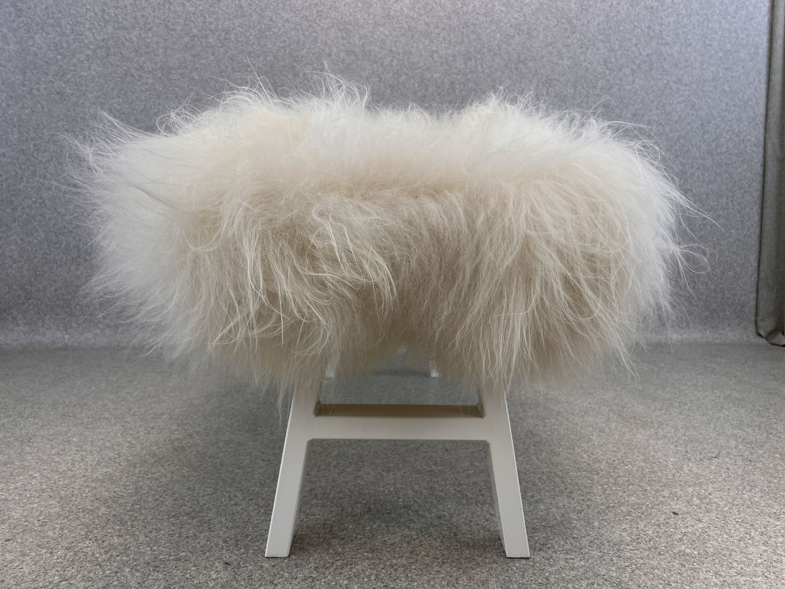 photo furniture White Yeti Real Sheepskin Fluffy Furry Bench Chair Bedside