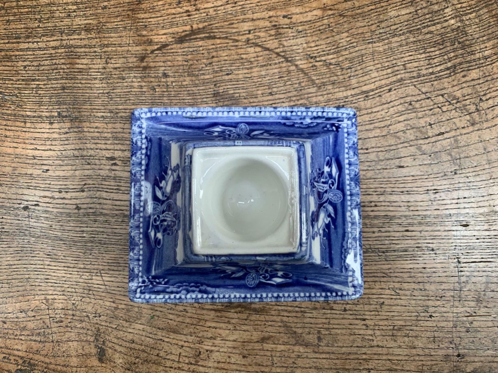 Vintage Cauldon England Chariots Blue & White Inkwell photo buy