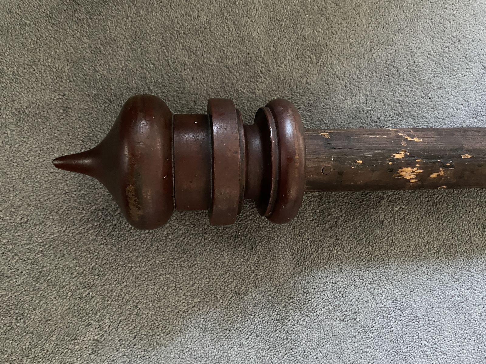 Wooden Curtain Pole (220cm Long X 5cm Diameter) With 2 Finials (18cm Long X 9.5cm Diameter) And 20 Wooden Rings (10cm Diameter) photo furniture