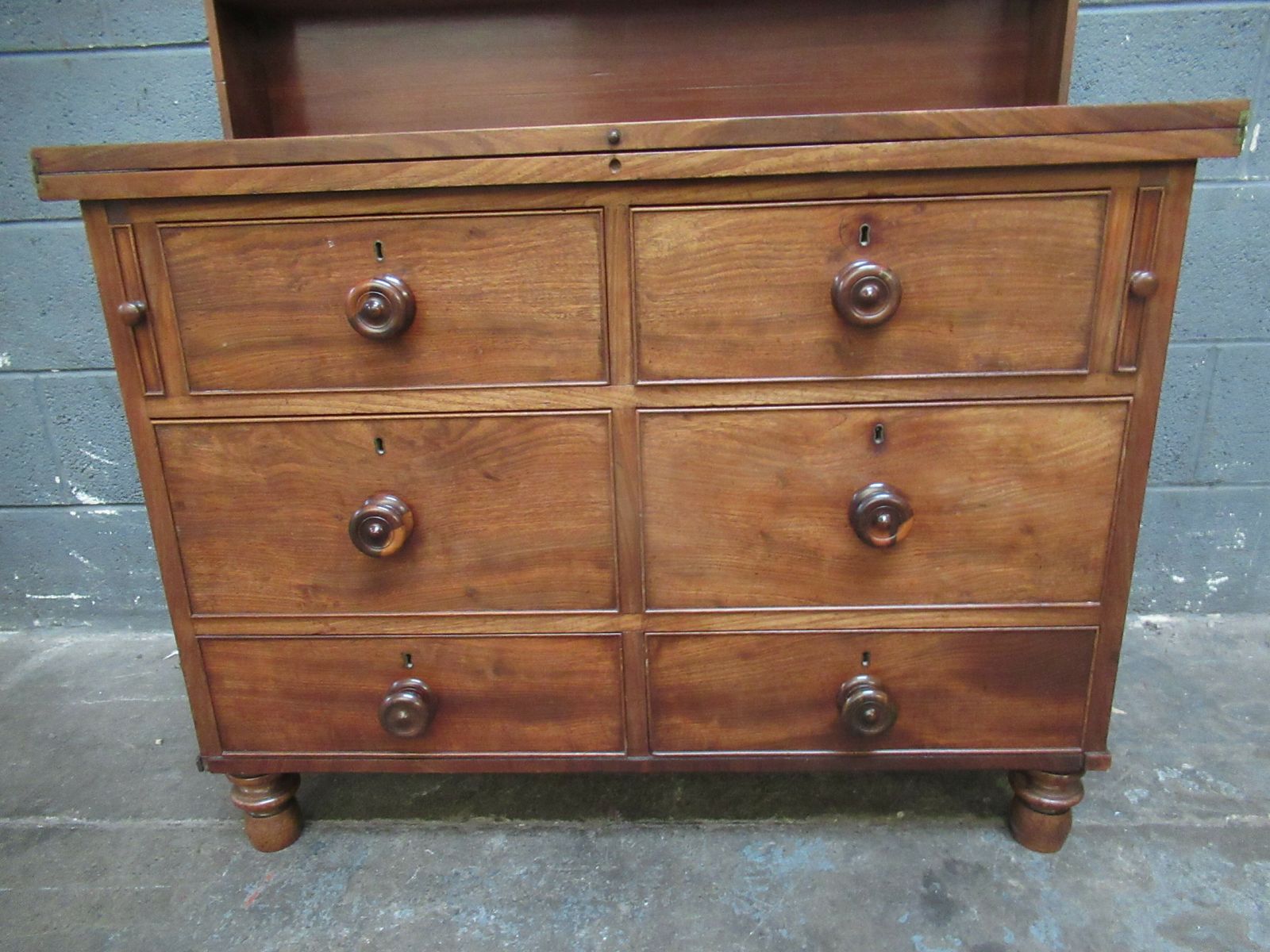 650.0 Unusual  Victorian  Mahogany  Folding Chest Of Drawers photo
