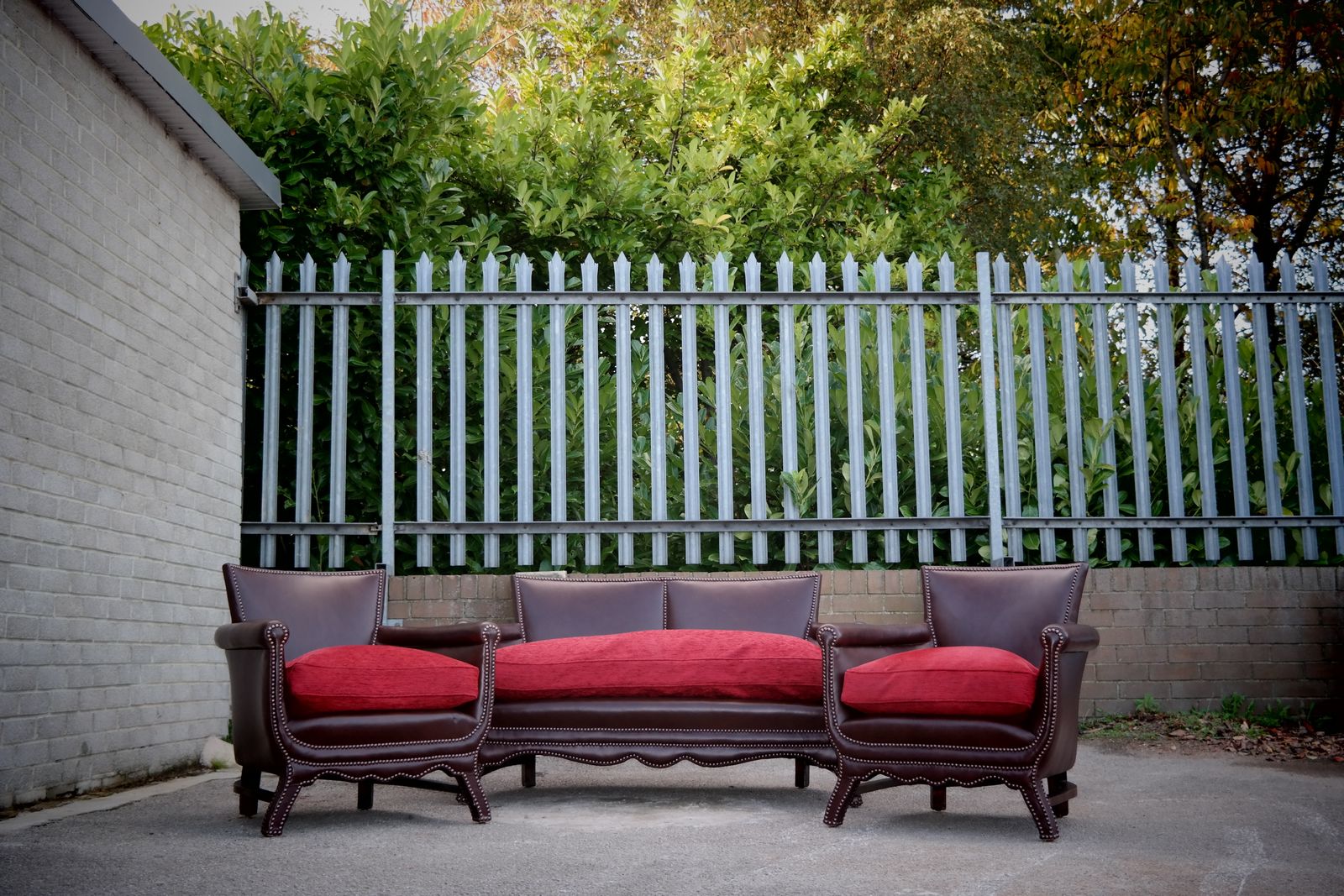 Otto Schultz Boet Leather Cigar Club Sofa Set 2 Seater 2 Armchairs Brown photo Furniture