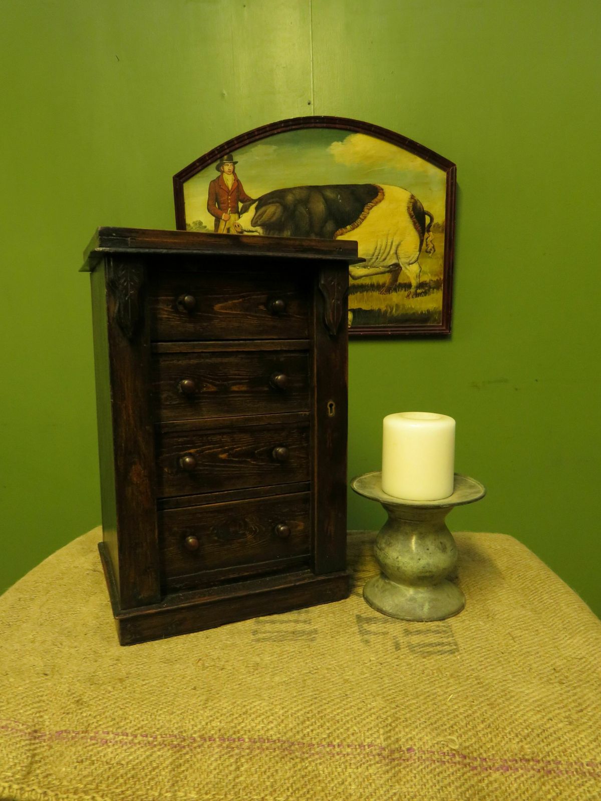 Home Decor Antique Miniature Apprentice Piece Wellington Chest photo