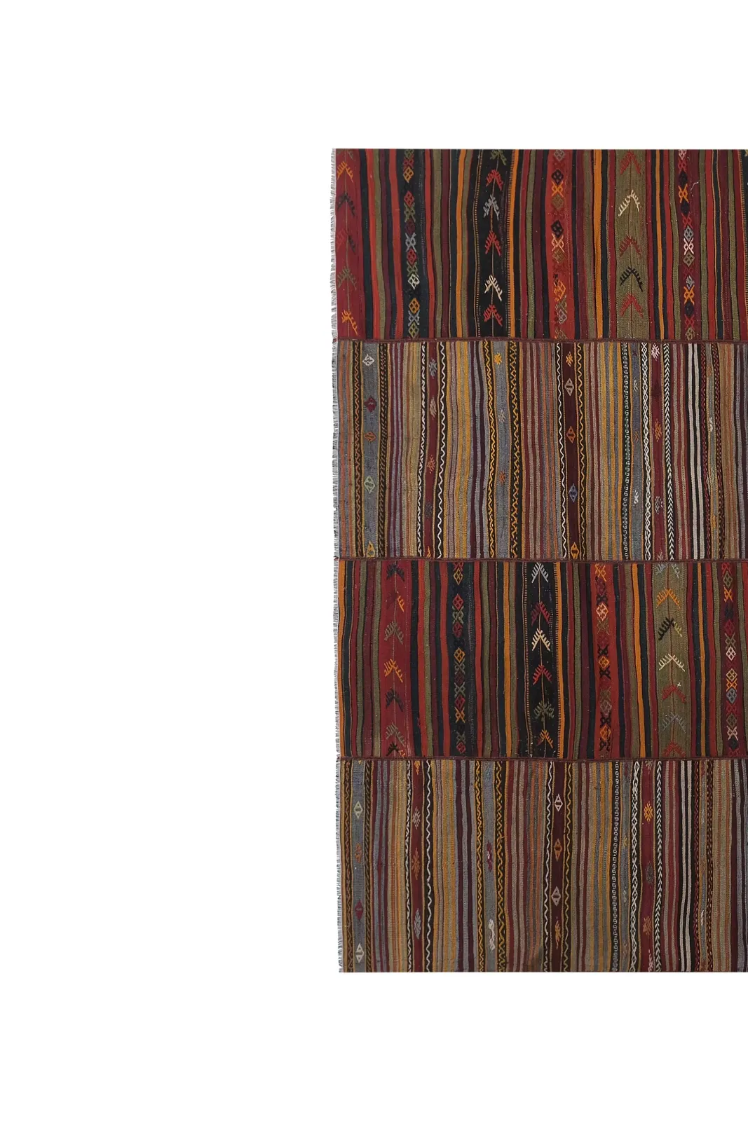 1970s Handmade Turkish Striped Kilim Rug 8'9'' X 11'7'' photo Textiles