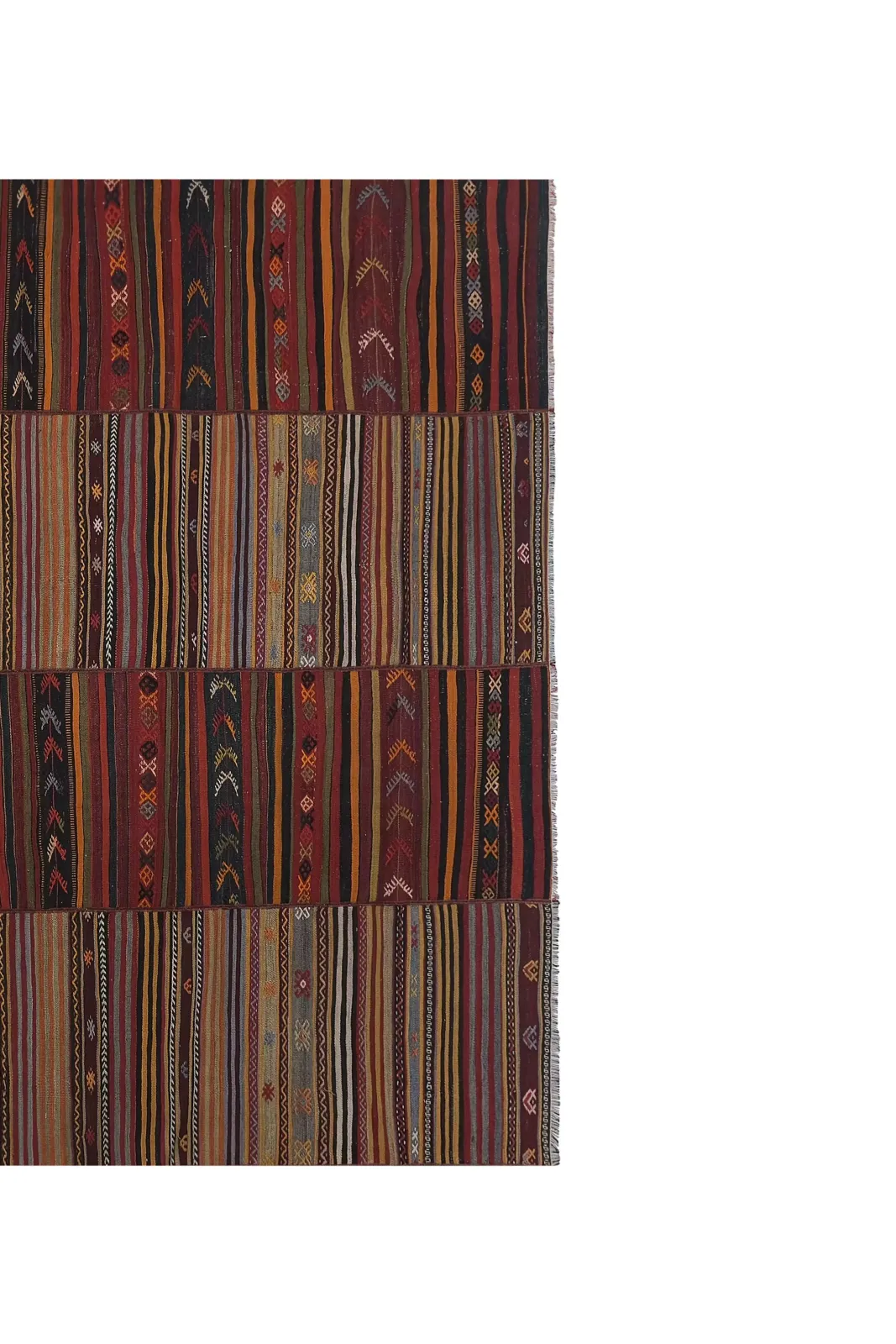 1970s Handmade Turkish Striped Kilim Rug 8'9'' X 11'7'' photo 2200.0