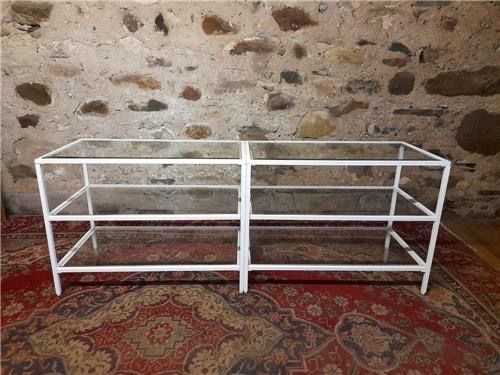 Large Metal And Glass Tv Stand Hifi Stand. 046 photo Furniture