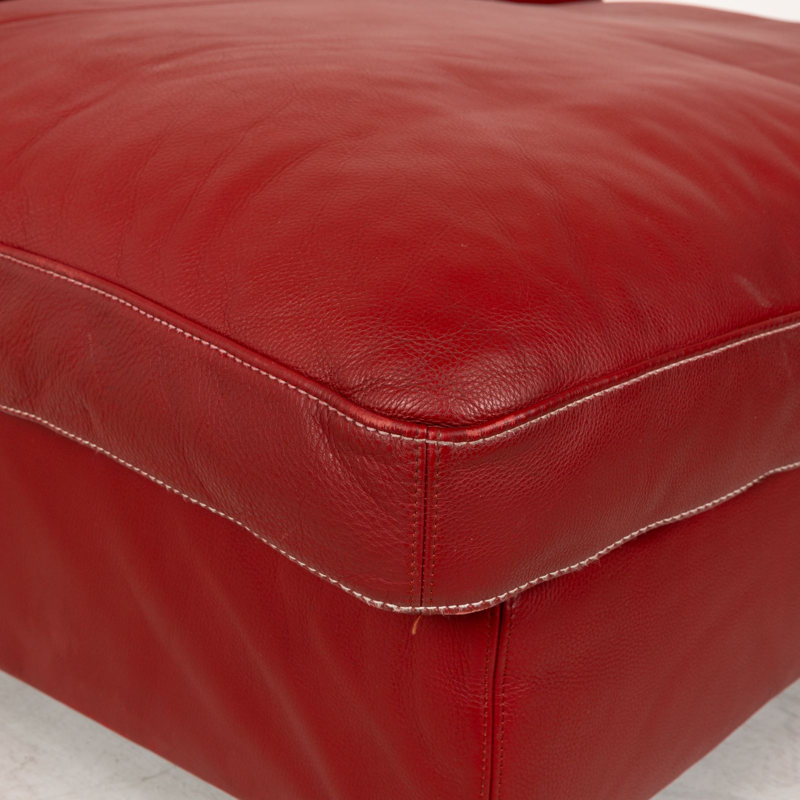 Christine Kröncke Leather Lounger Red photo for sale