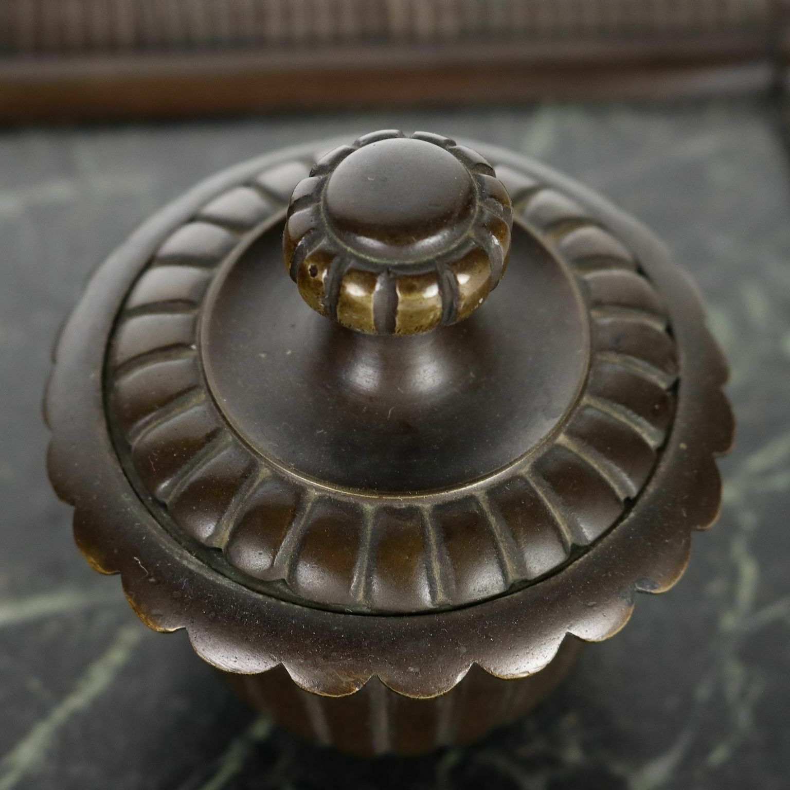 Antique Inkwell Green Marble Bronze Italy XX Century photo buy