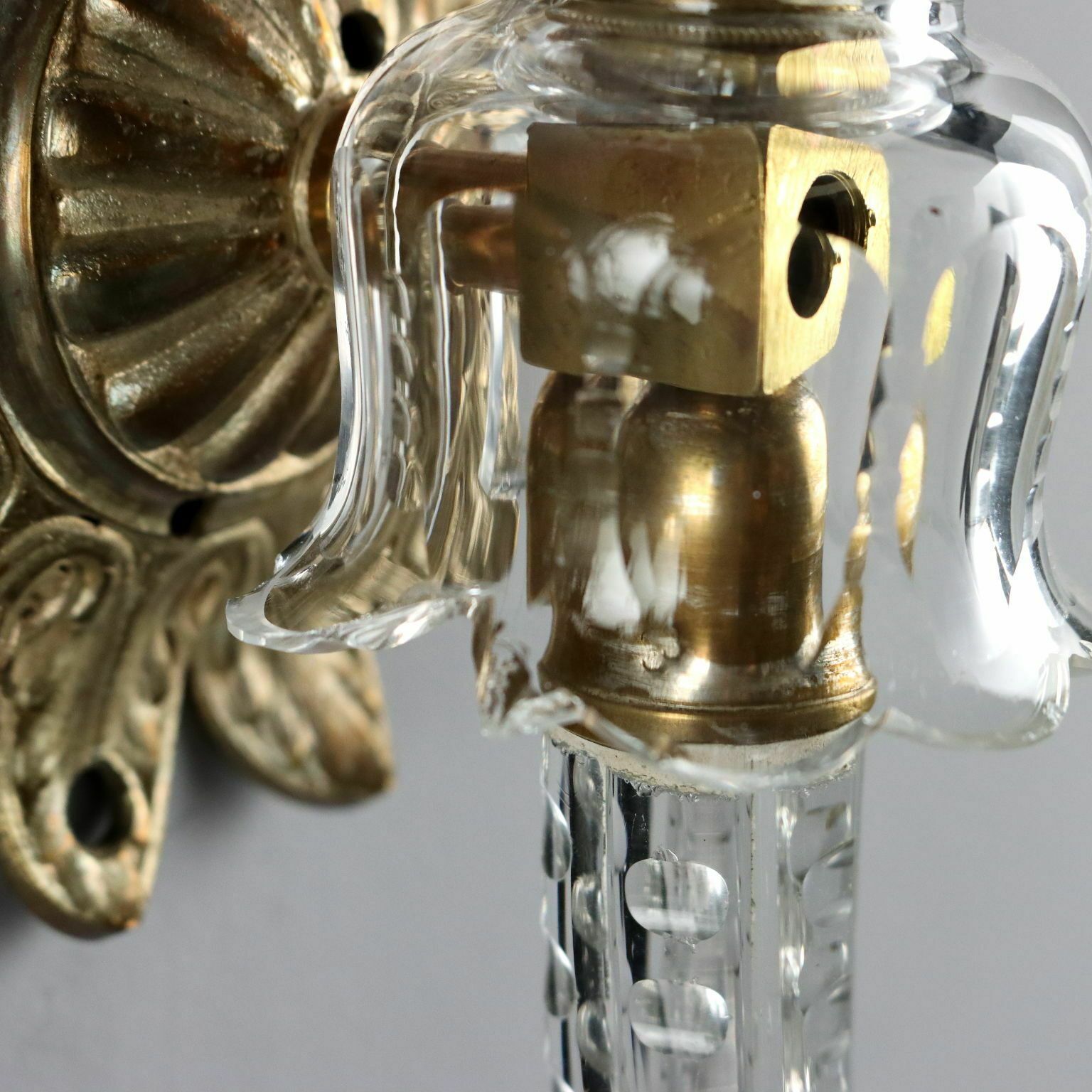 980.0 Antique Wall Lamps Crystal Glass Italy XX Century photo
