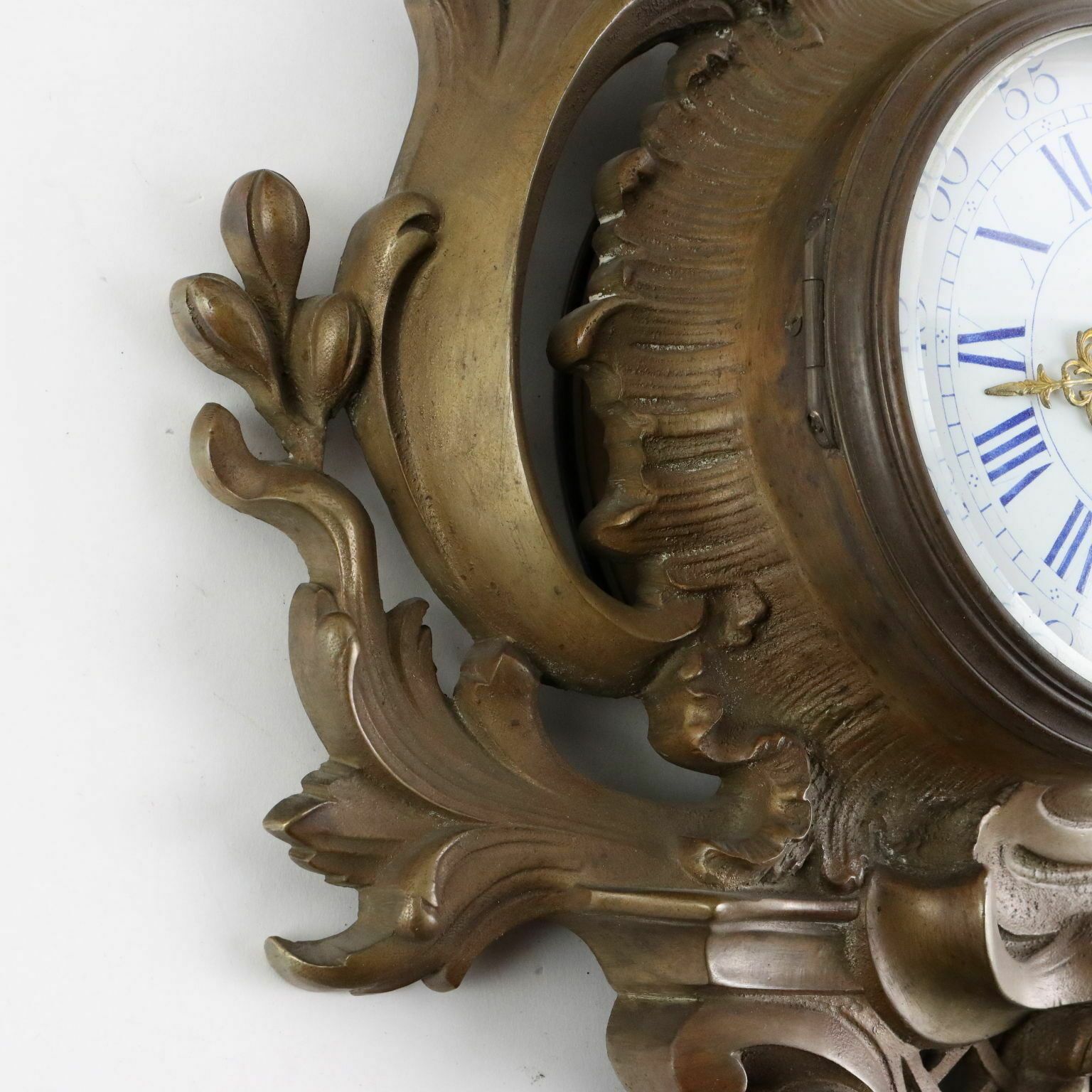 Antique Wall Clock Gilded Bronze France 1921 photo vinterior