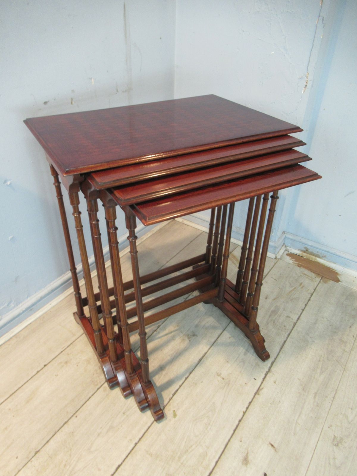 Edwardian   Mahogany  Nest Of   Four Occasional  Tables photo for sale